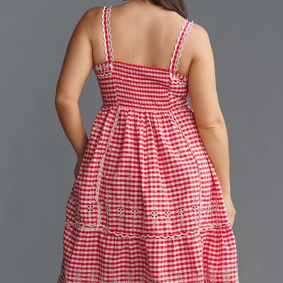 Anthropologie Sleeveless Sweetheart Gingham Midi Dress - Picture 5 of 11